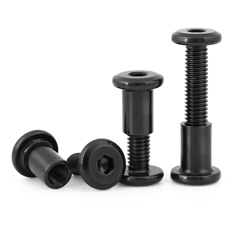Beihaoting Industrial 304 Stainless Steel Black Socket Head Screws, Chamfered Hex Socket Head Locking Screws, Butt Rivets M4*15, Rod Diameter 5 (100 sets)
