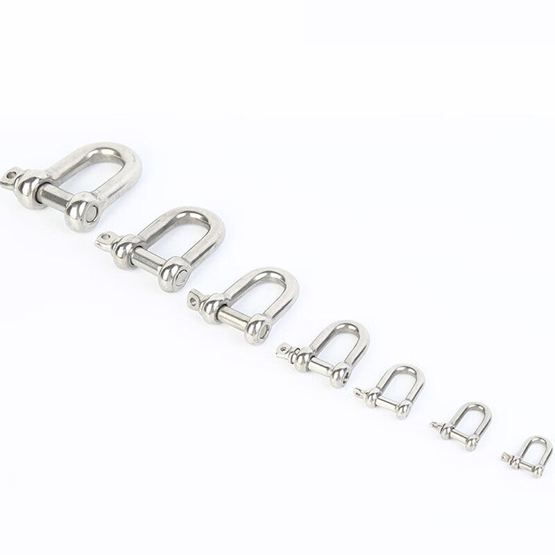 Deyu Utilities Stainless Steel D-Type Shackles, Lifting Shackles, High-Strength Shackles, Chain Connectors - Price per Pack (M5, 5 Pack)