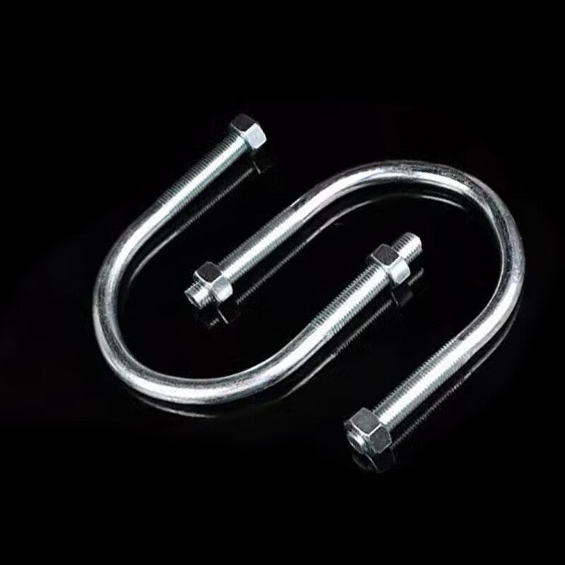 Deqi galvanized U-shaped clamps, U-shaped bolts, pipe clamps, saddle clamps, fixing clips, U-shaped threaded rods with nuts, thread diameter M8 [DN50], 10 sets.