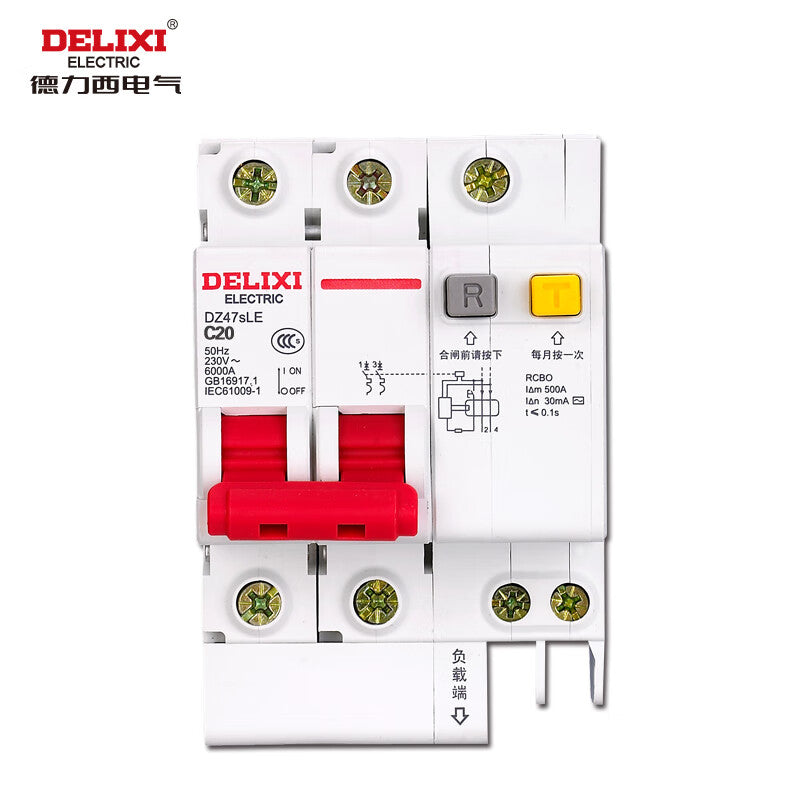 Delixi air switch small circuit breaker with leakage protection DZ47sLE 2P C 20A