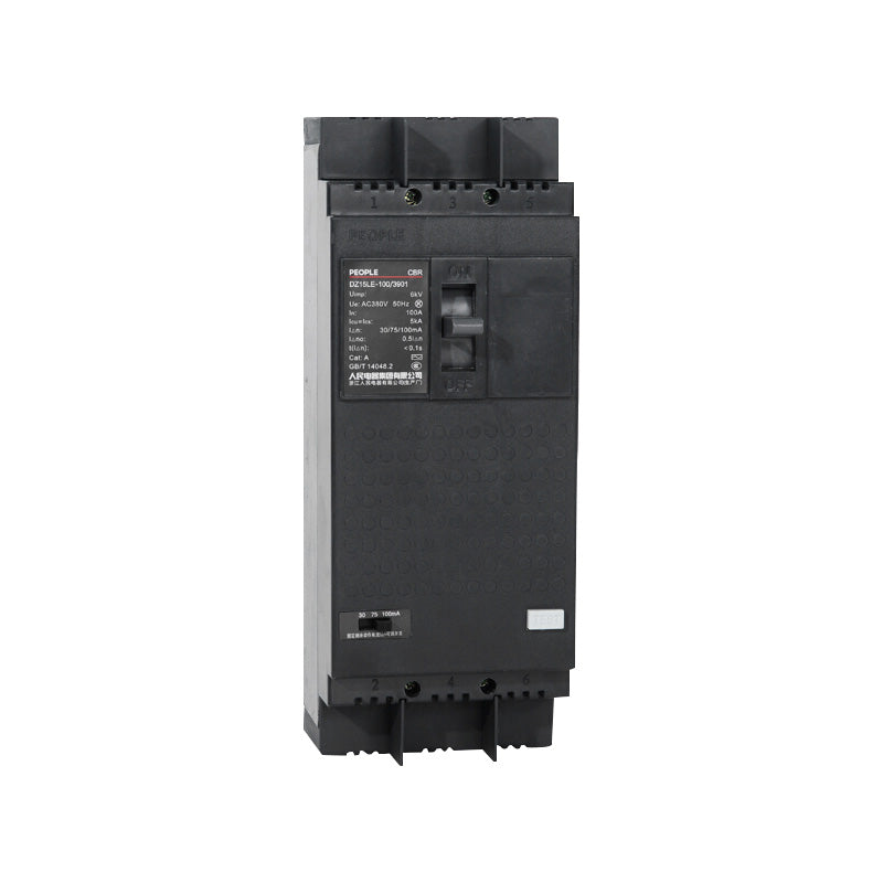 People's DZ15LE Leakage Circuit Breaker 3P 100A (Adjustable 30/75/100mA)