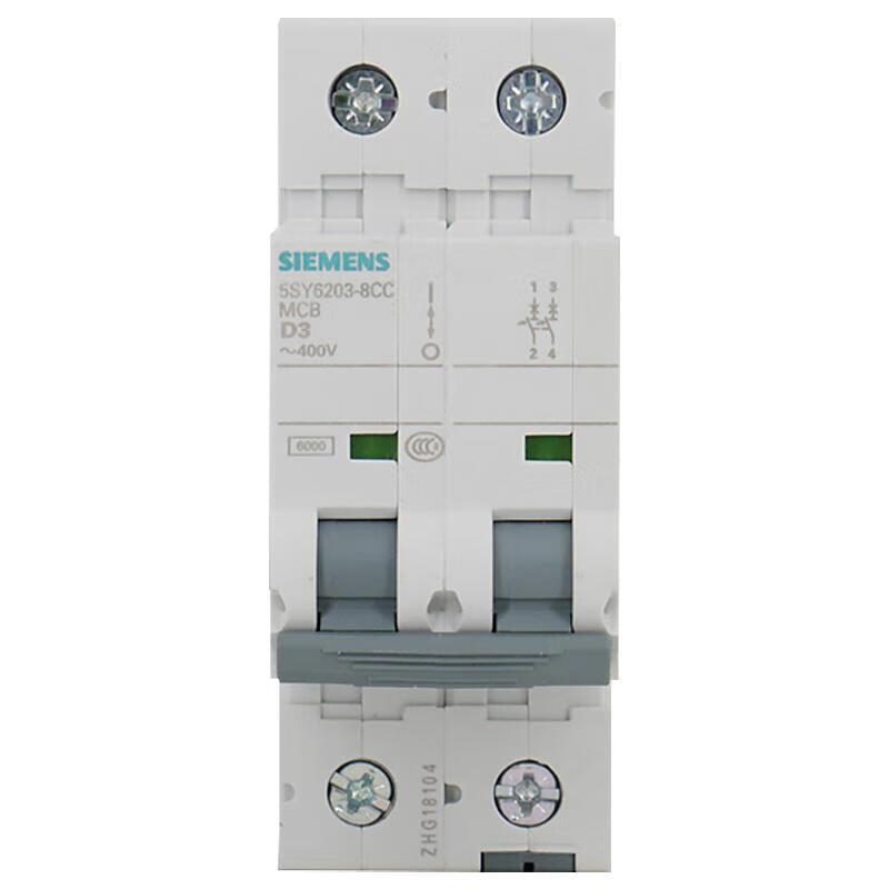 Siemens 5SY62P D8 Miniature Circuit Breaker 8A 2P 6kA