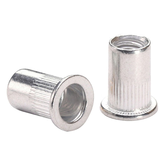 Jing Shi Aluminum Rivet Nuts with Vertical Knitting, Flat Head, M8 (200 pieces) Unit: Package CD152