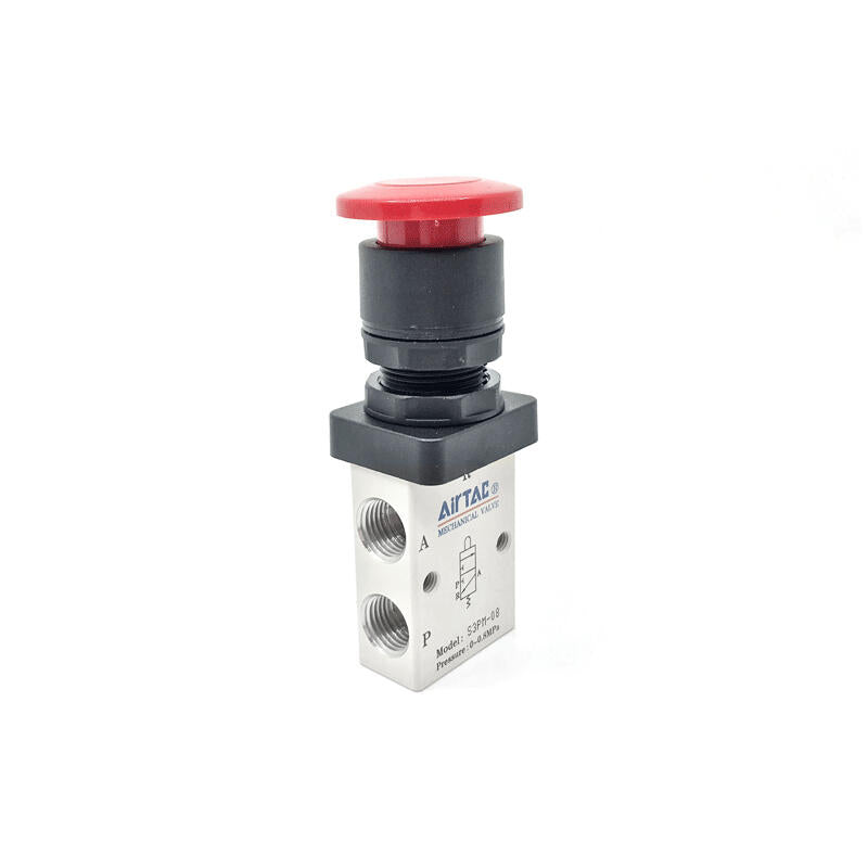 AirTAC Mushroom Head Button Type Manual Valve (1/4); S3PM08R