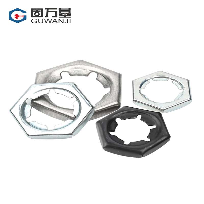 Guwanji Fastening Nuts GB 805 304/316 Stainless Steel, Black Galvanized, Anti-return Self-locking Nuts, Locking Nuts, Iron Washers, 304 Stainless Steel M12 [20 pieces]