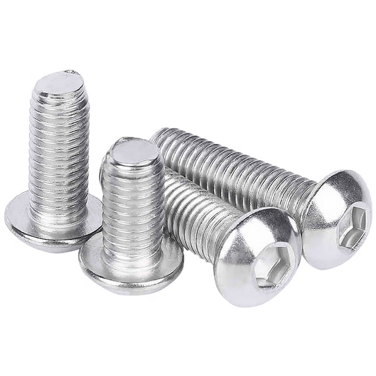 Bingyu BYsy-53 304 Stainless Steel Pan Head Hex Socket Head Screws, Semi-round Mushroom Head Screws, Semi-round Head Bolts, ISO7380 M6*16, 10pcs