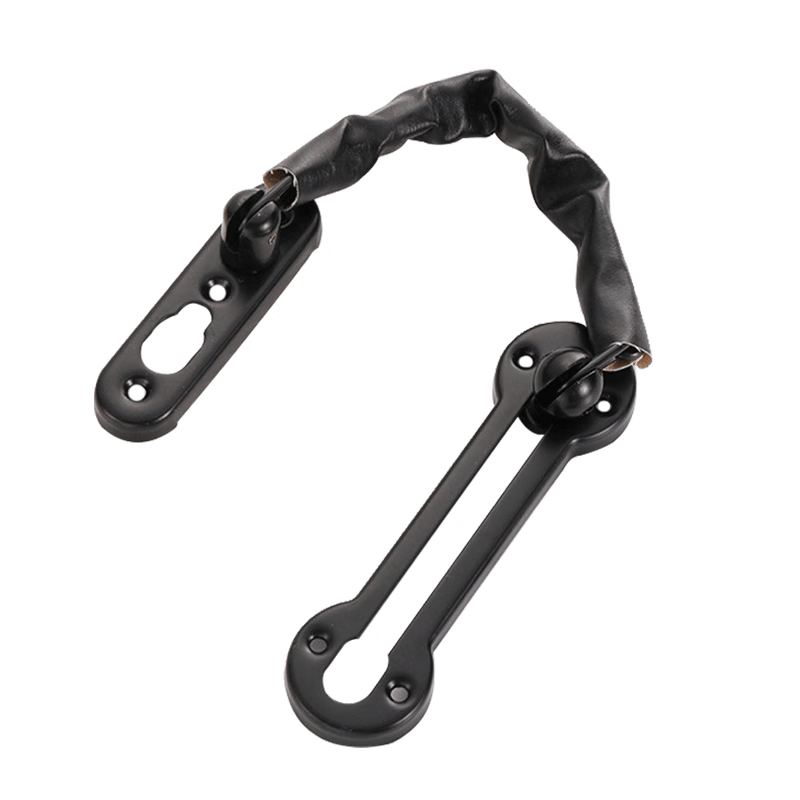 Anselek anti-theft chain, punched-hole security door chain for hotels and guesthouses, bolt door latch, black 5D01556