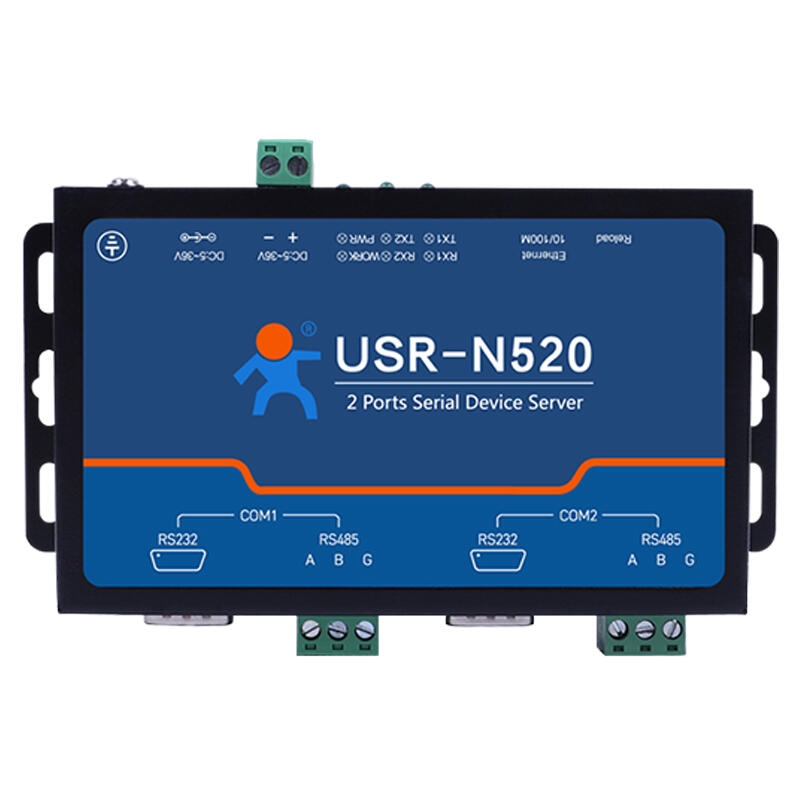 LonHand Industrial Serial Port Server Single Port 2 Port 4 Port RS232/485 to Ethernet Module Modbus Gateway RTU to TCP Dual Serial Port Server N520 (RS485/232) USR-N520
