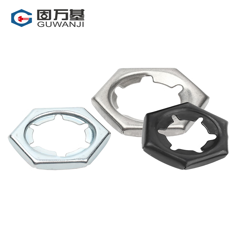 Guwanji Fastening Nuts GB 805 304/316 Stainless Steel, Black Galvanized, Anti-return Self-locking Nuts, Locking Nuts, Iron Washers, 304 Stainless Steel M12 [20 pieces]