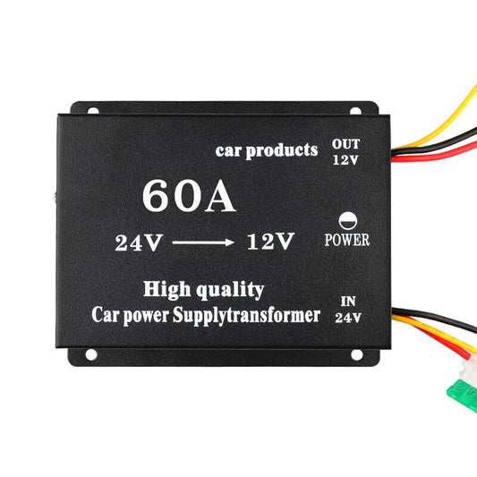 Ouhuayuan 24 to 19 Vehicle Power Converter, Step-Down Transformer, High-Power Bus/French Amplifier, Diesel Heater/Refrigerator 60A, 24 to 12 with Memory and Reverse Connection Protection