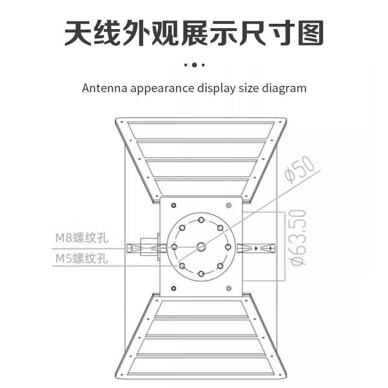 Qantop Dual-Spine Horn Antenna, Ultra-High Frequency, Ultra-Wideband Phase Measurement Directional Microwave Antenna for Microwave Testing, 1.6-12G, QT-BL004