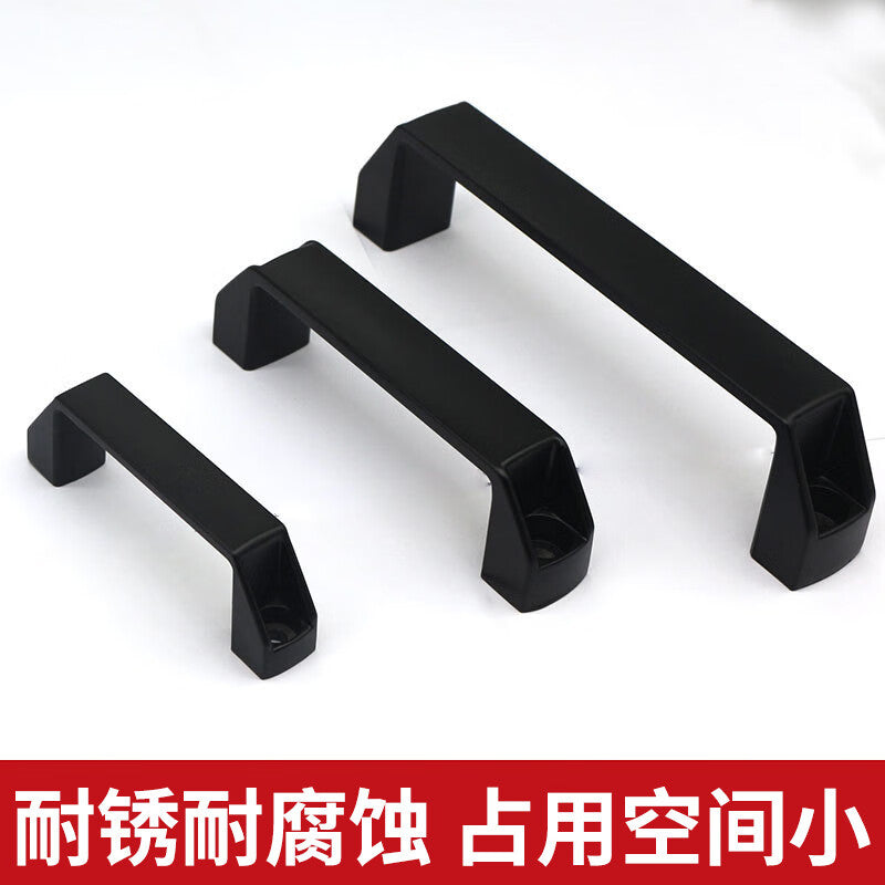Deqi square door handles, nylon plastic industrial machinery handles, cabinet and toolbox handles, plastic hole spacing 180mm