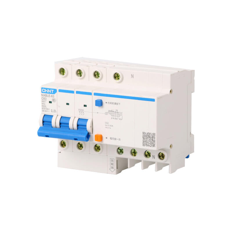 Chint NXBLE-63 residual current operated circuit breaker; NXBLE-63 3P+N C40 30mA 6kA