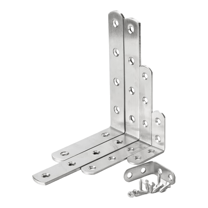 Hesterig Thickened Stainless Steel Corner Bracket, 90-degree Right Angle Corner Bracket, Triangular Bracket, L-shaped Corner Bracket, Shelf Support Fixing Bracket (with screws), No. 7 Corner Bracket, 85*85*20mm (2 pieces), JG-1894