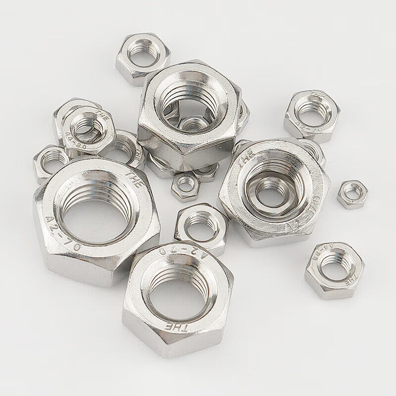 Haisdike HKD-427 304 Stainless Steel Hex Nuts and Screws, External Hex Nuts, Hex Screw Caps DIN934 M5 (200 pieces)
