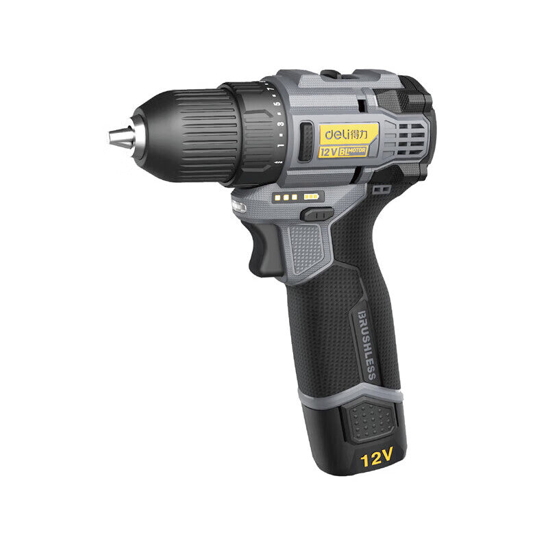 Deli Tools Home Improvement Grade Brushless Lithium Drill 12V 28N.m; DL-DZ12-S1D1 (two batteries and one charger)