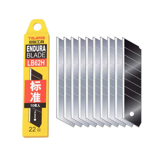 Tajima J-type replacement blade/utility knife, 100*22*0.65mm, 10 blades/tube; LB62H
