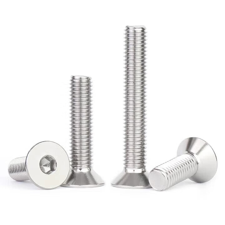 Yonglishang Stainless Steel Flat Head Hex Socket Head Screws, 304 Countersunk Head Hex Socket Screws, 8*60 (10 pieces)