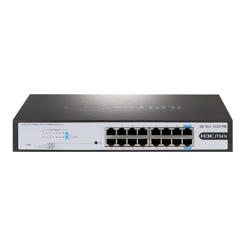 H3C 16-port Gigabit POE switch unmanaged enterprise-class switch network cable splitter rack-mounted POE power supply 120W S1216-PWR