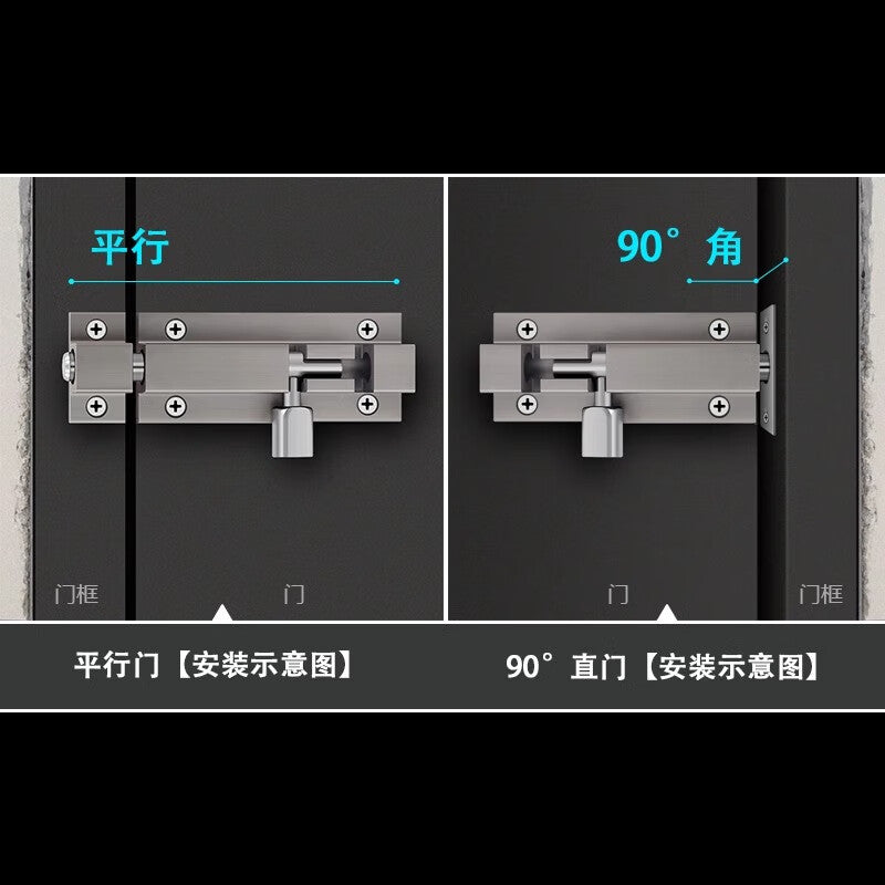 Thickened aluminum alloy door bolts, door latches, and anti-theft door locks for wooden doors, windows, and bathrooms. Suitable for both left and right use. [3-inch] Aluminum alloy.