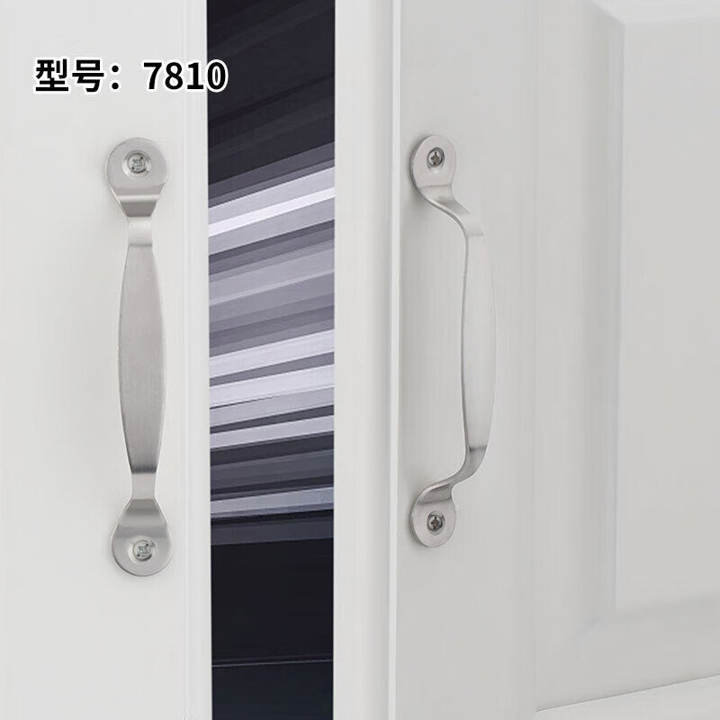 Shanhe Industrial Products Modern Minimalist Economical Slim Drawer Handle with Open Hole, Stainless Steel Door Handle, Stainless Steel 7811 - Medium [Pack of 6]
