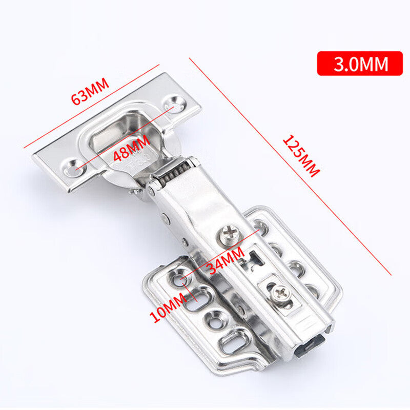 Jin Gu Lao Hinges, Cabinet Door Hinges, 304 Stainless Steel Thickened Damping Aircraft Hinges (with Screws), 3mm Thick Self-Unloading Capless Large Bend KBT-89