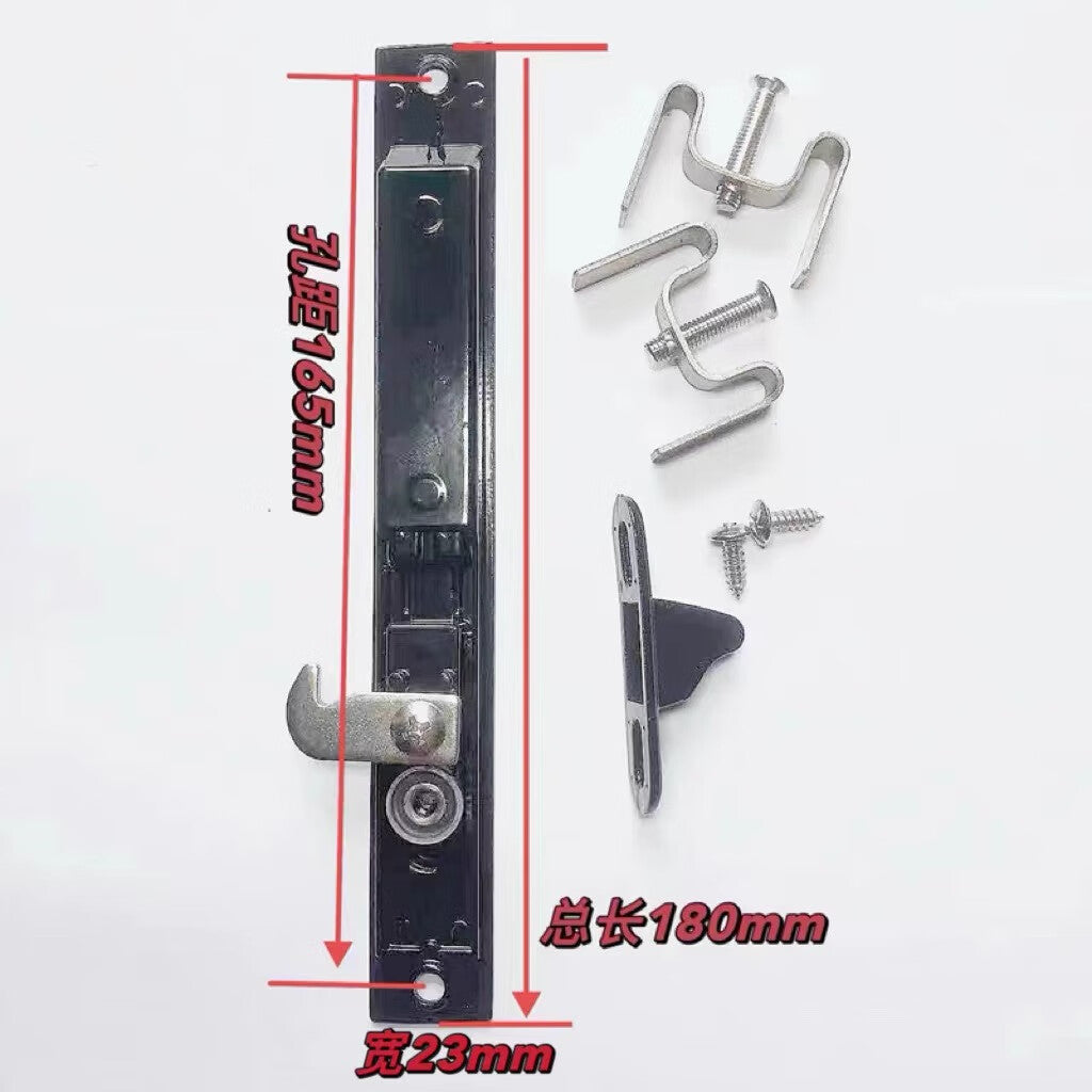 Thousand-speed wheel old-style 90-type door and window hook lock M-type latch window sliding door strip single-sided hook silver