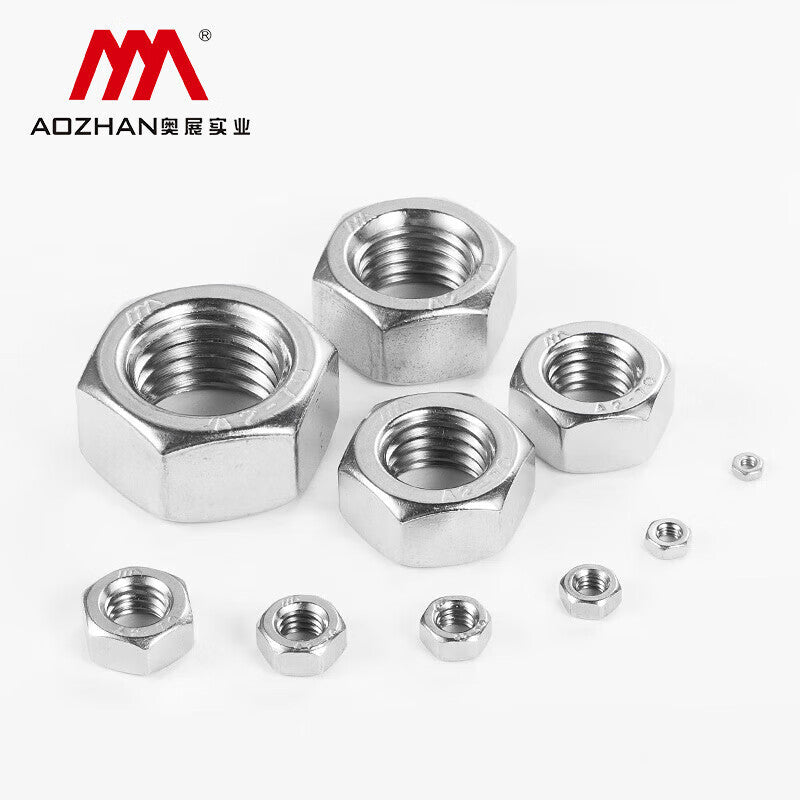 AOZHAN 304 Stainless Steel Hex Nuts M5-0.8 GB6170-2000 [50 pieces]