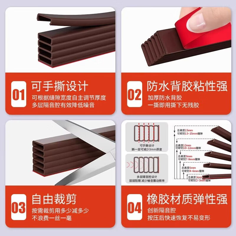 TIMUS entrance door sealing strips are windproof, heat-insulating, insect-proof, soundproof, noise-reducing, five-layer thick, and the buffer thickness is adjustable.