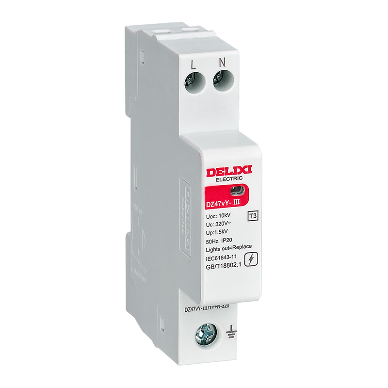Delixi DZ47vY Surge Protector 1P+N 10kV 5kA 320V