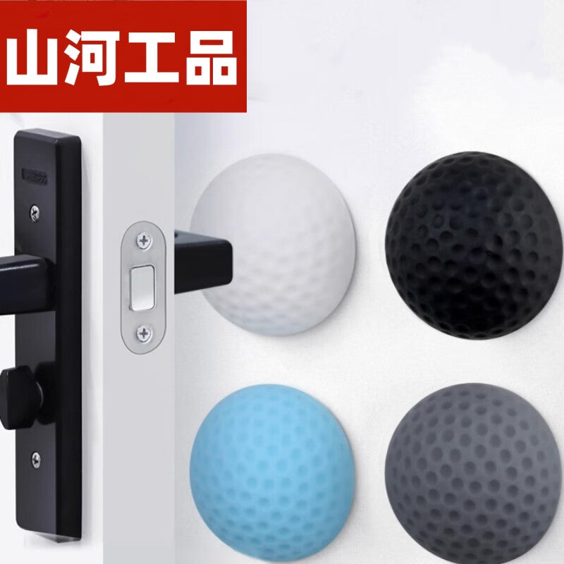 Shanhe Industrial Products Door Stopper, No-Drill Silicone Anti-Collision Door Handle, Bathroom Wall-Mounted Invisible Door Top, 3-Pack, Gray Thickened