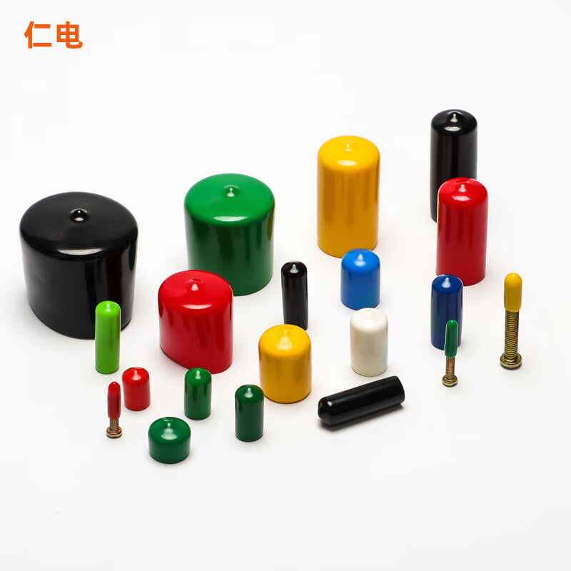 Ren Dian rubber sheath screw protector rubber cap silicone soft rubber sleeve external thread rubber protective cap tube cap plastic sleeve Inner diameter Φ19mm (50 pieces)