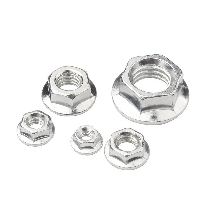 Steel Precast Products National Standard Galvanized Flange Nuts Anti-slip Headstocks Anti-loosening Nuts with Washers Tightening Flange Face Nuts [Beijing Supply] M12 (50 pieces per pack)