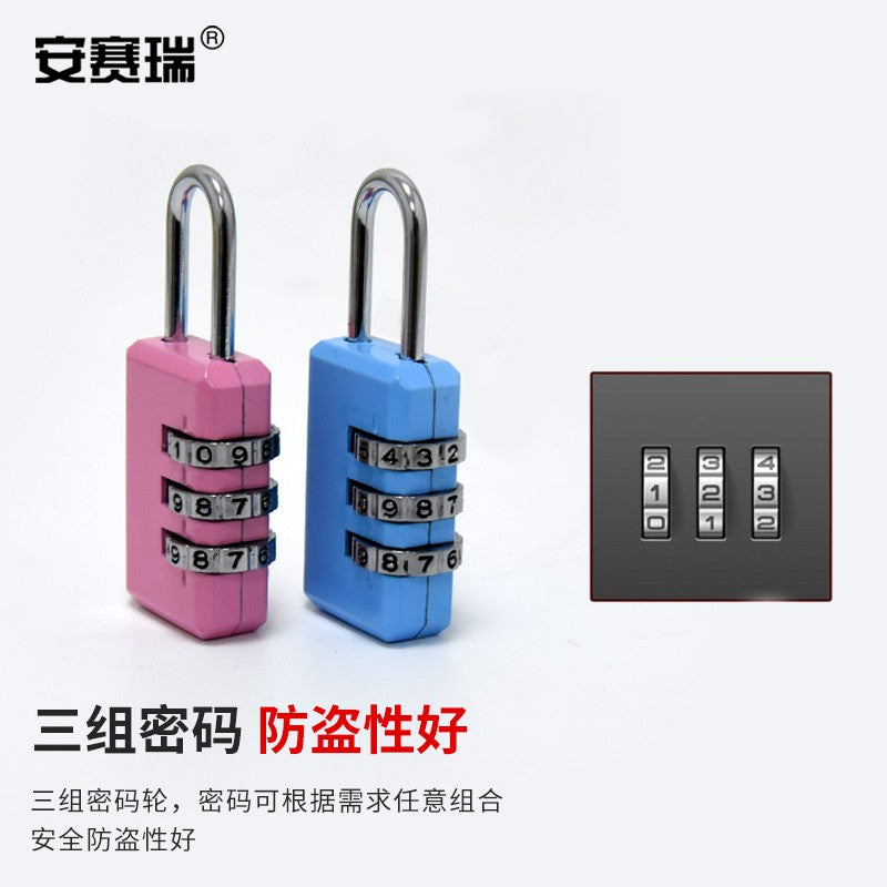 Anselry combination padlock, mini metal type, small size luggage lock, cabinet, suitcase, toolbox lock 311342