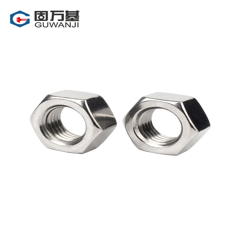 Guwanji Hexagonal Nuts, Stainless Steel Nuts and Screws, 201 Stainless Steel, Natural Color M5 [200 pieces]