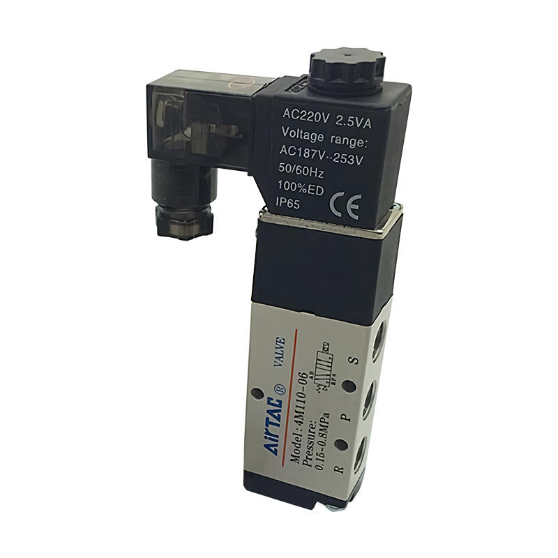 AirTAC NAMUR specification internal pilot solenoid valve, 2-position 5-way, single solenoid, DIN socket; 4M110M5C