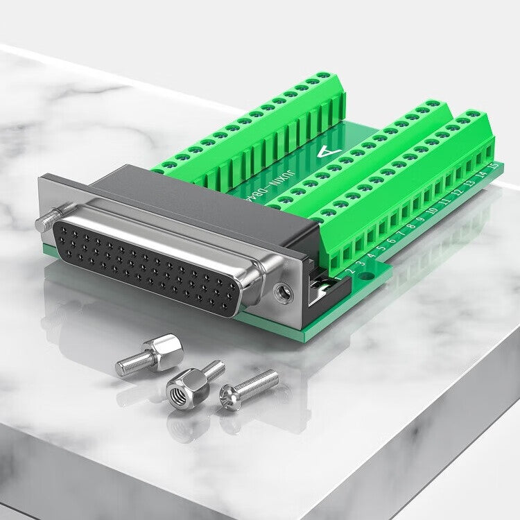 JUXIN Technology DB44 Solid Pin Adapter Terminal Block [Solder-Free Male]