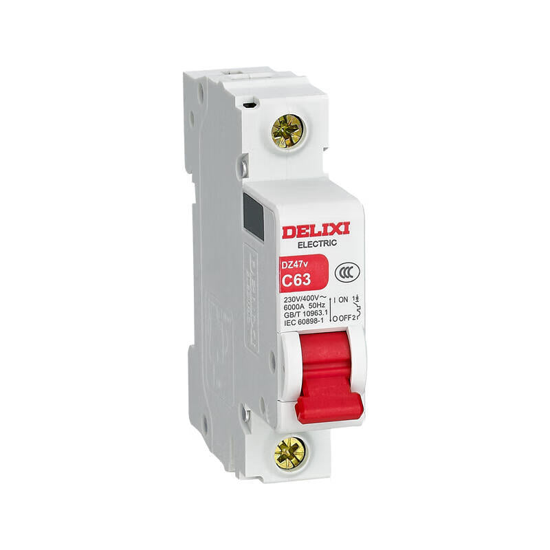 Delixi Electric Dengfeng series DZ47v small standard circuit breaker Type C 1P 63A; DZ47V1C63