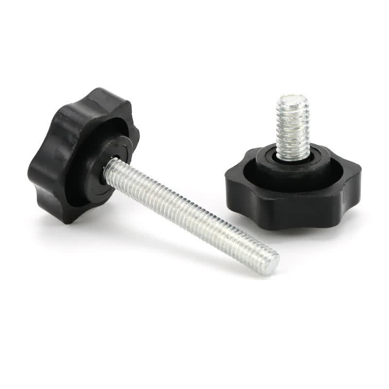 Bairuit M4-M12 Torx Handle Screw, Star-shaped Hexagonal Handle, Plastic Head, Wooden Hand-tightening Screw, Adjustable Manual Bolt M6*50 [Handle Diameter 32mm] Hexagonal
