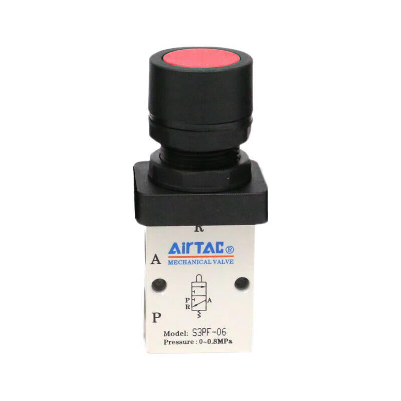 AirTAC Flat Head Button Manual Valve (1/8); S3PF06R
