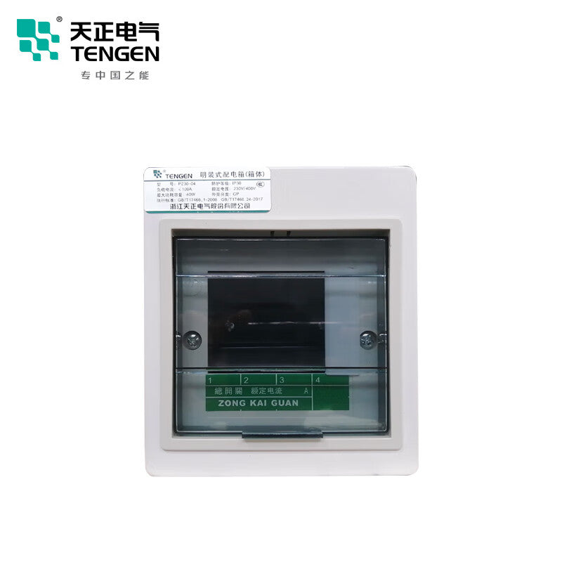 Tianzheng Electric (TENGEN) PZ30-4 exposed assembly electrical box 4 circuits single row 06060071582