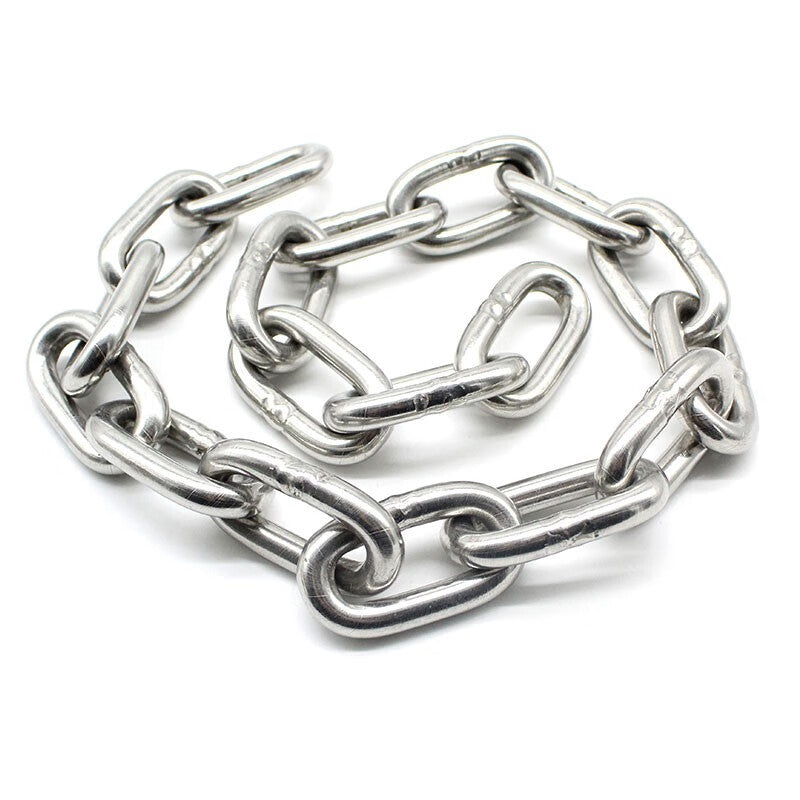 Bingyu BX-1 304 Stainless Steel Chain, Long Link Chain for Bicycle Warehouse Doors, Diameter 5mm, Length 1 meter (Multiple photos taken without cutting).