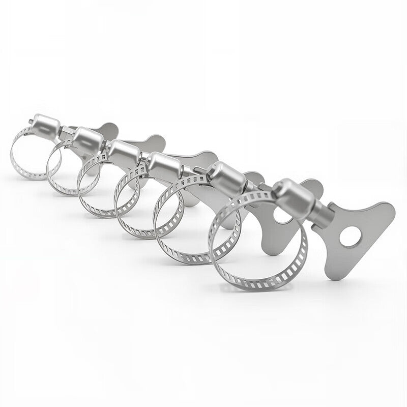 Xiaofeng Precision 201 Stainless Steel Handle-Type Hoist Clamps, Pipe Clamps, and Fixing Connectors 18-32mm [Pack of 5]