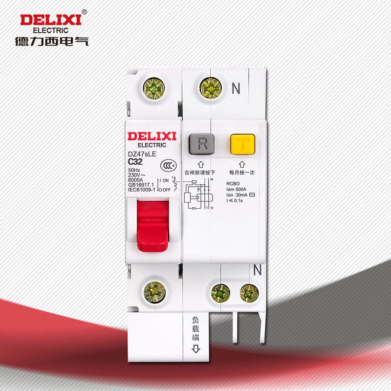 Delixi air switch leakage protector small circuit breaker DZ47sLE 1P+NC type 32A; DZ47SLEN1C32