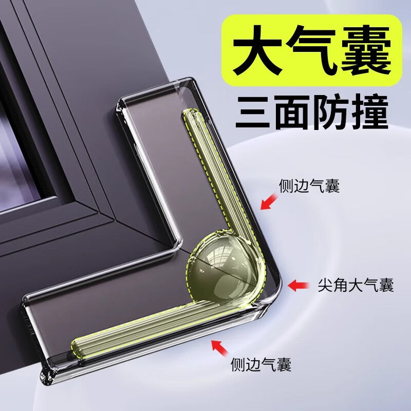 Wenxidi thermally broken aluminum window corner protectors with airbags, anti-collision sleeves, right-angle glass impact protection, and inward-opening window corner protection sleeves