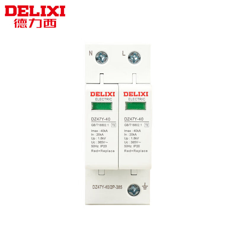 Delixi Surge Protector Lightning Arrester 40KA/2P 385V