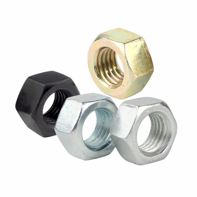 Bocai Hex Nuts, High Strength Hex Nuts and Caps, Iron Black Galvanized Nickel-Plated Nuts, Grade 8 Hot-Dip Galvanized, M24 (10 pieces/pack)
