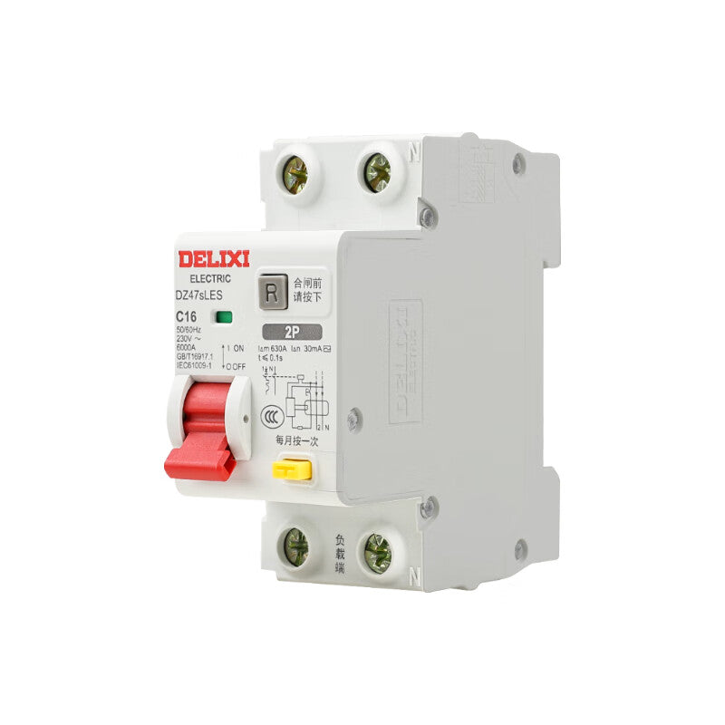 قاطع دائرة حماية التسرب صغير الحجم مطور من DELIXI ELECTRIC DZ47SLES-2P-C40-30mA-AC مفتاح هواء لحماية التسرب