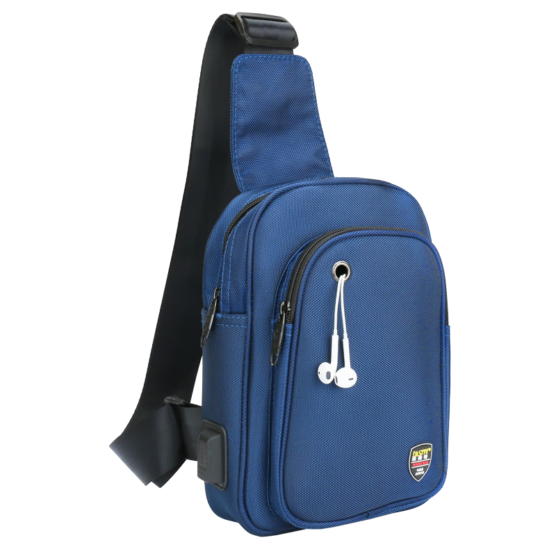 FASITE tool bag small chest bag electrician canvas multi-function repair one-shoulder portable waist bag tool backpack large blue