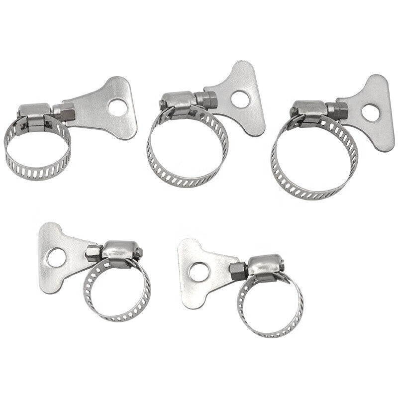 Xiaofeng Precision 201 Stainless Steel Handle-Type Hoist Clamps, Pipe Clamps, and Fixing Connectors 18-32mm [Pack of 5]